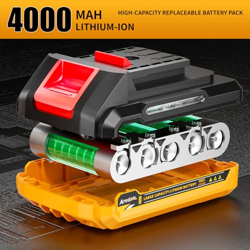 20V Cordless Drill Set, Brushless Power Drill Driver with 2*2.0Ah Battery and Charger, 3/8" Keyless Chuck, 2 Variable Speed with LED, Professional Drill Bits Kit for Home DIY and Woodworking