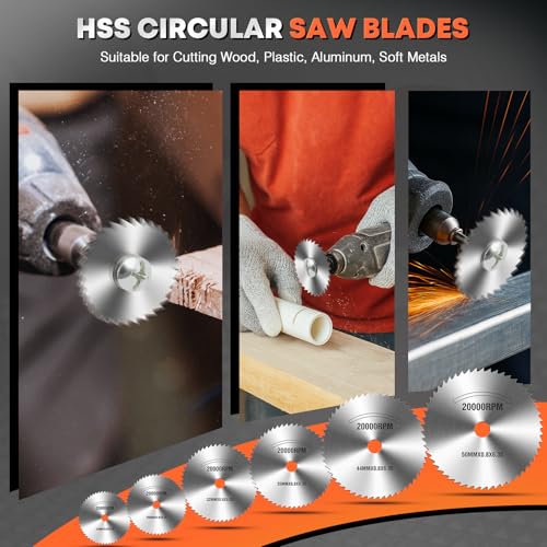 DIYSELF 54-Piece Rotary Tool Cutting Disc Set for Wood and Metal
