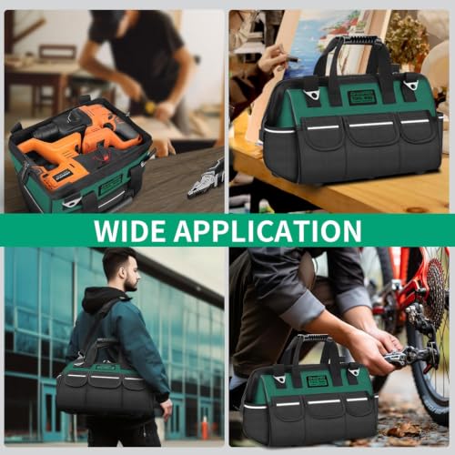 GRENPRO 13.5" Small Tool Bag Organizer, Wide Mouth Portable Toolbox - size: 14 Inch Soft Bottom