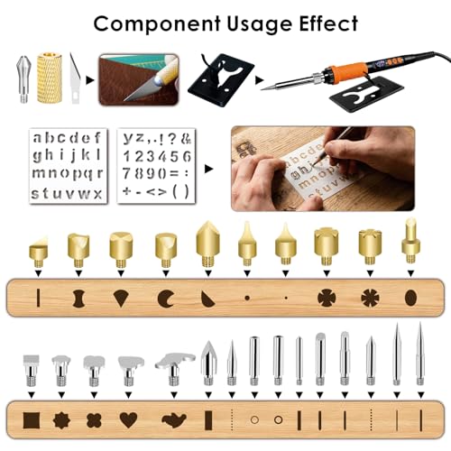 Upgrade 40Pcs Wood Burning Kit, Craft Pyrography Tools for Beginners, Adults, Engraver, Carver, Adjustable Temp Wood Burning Pen, Ideal for Woodworking, Carving and Leather Craft