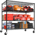 PrimeZone 55.5" Wx24 x80 Heavy Duty Metal Wire Storage Shelving with Wheels - size: 55.5"W x 24"D x 80"H