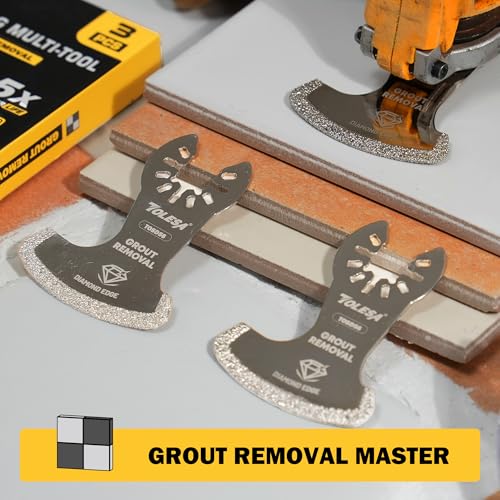 TOLESA Diamond Oscillating Saw Blades, Segment Swing for Grout, 3-Pack - size: 3 PCS Diamond