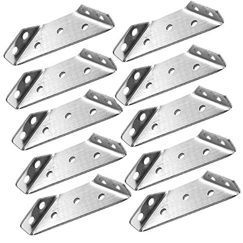 Trapeziform Angle Brackets Stainless Steel Angle Corner Braces for Desk Edge, Box, Wood Beam - Pack of 10 - size: Small 10pcs