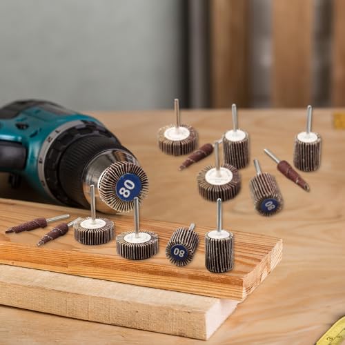 60 Pcs Flap Wheel Sander for Dremel, 80 Grit Flap Sanding Wheel Rotary Tool Accessories Kit for Removing Rust and Polishing,1/8-inch Shank