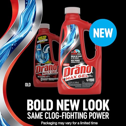 Drano Max Gel Drain Clog Remover & Cleaner, Safe for All Pipes/Septic, 32oz - size: 32 Fl Oz (Pack of 1)