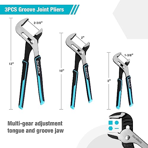 DURATECH 8-Piece Pliers Set with Rolling Pouch, Cr-V/Cr-Ni Construction