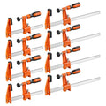 VEVOR Bar Clamps for Woodworking, 8-Pack, 6" and 12" F Clamps, 600 lbs Load Limit, with Plastic Pad and Self-Locking Design, Malleable Iron and Carbon Steel, for Wood Working and Metal Working - size: 12"& 6" (8 Pack), style: Medium-Duty