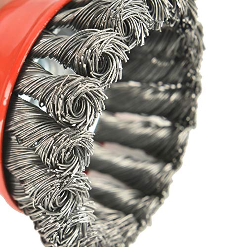 AAIN 60PCS 3 inch Wire Wheel Brush Twisted Knotted Cup Brush for Grinders - size: 60 pack, style: 3 Inch Knotted Cup Brush