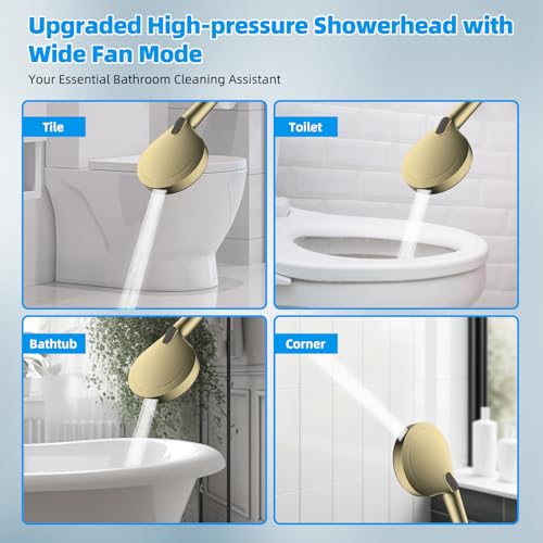 Hibbent All Metal cUPC Certified High Pressure Rainfall 10'' Shower Head - color: Brushed Gold, style: Square 10''