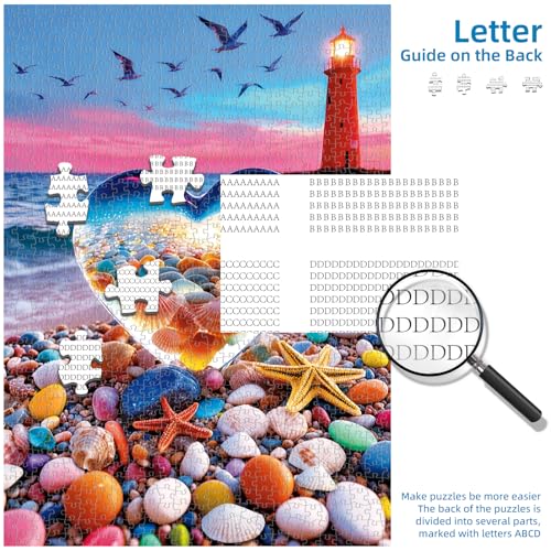 Love Pebbles Beach Puzzles for Adults 1000 Pieces - color: Heart of the Sea