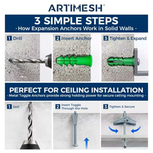 430PCS Wall Anchors Assortment Kit with Drywall Anchors and Screws, Toggle Bolt Anchors, 6 Sizes Picture Frame Hanging Kit