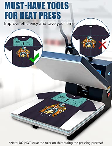 Vowlove T-Shirt Ruler for Front Back Design Alignment and Placement - color: 02 Cyan