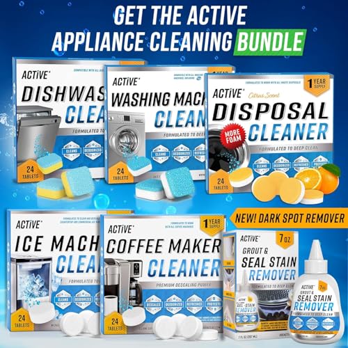 Washing Machine Cleaner Descaler 24 Pack - Deep Cleaning Tablets For HE Front Loader & Top Load Washer, Septic Safe Eco-Friendly Deodorizer, Clean Inside Drum and Laundry Tub Seal - 12 Month Supply - style: 24 Tablets