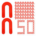 50PCS Horseshoe Tile Spacers, 1/8 Inch U-Shape Plastic Structural Shims for Tile Leveling System, Red Tile Leveling Clips for Ceramic Floor and Wall Installation - size: 1/8 Inch