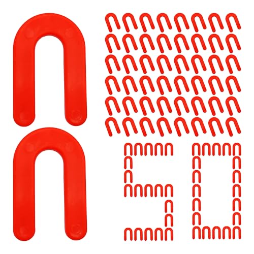 50PCS Horseshoe Tile Spacers, 1/8 Inch U-Shape Plastic Structural Shims for Tile Leveling System, Red Tile Leveling Clips for Ceramic Floor and Wall Installation - size: 1/8 Inch