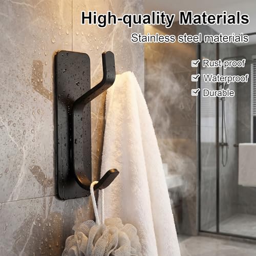 6 Pack Wall Hook with Removable Strips, Adhesive Towel Hook, Damage Free