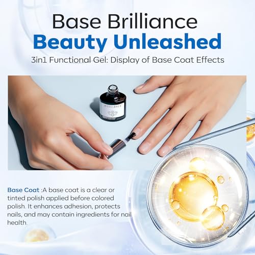 modelones Rubber Gel Base Coat Clear Builder Nail Gel for Weak Nails - color: Rubber Builder Base Coat Clear