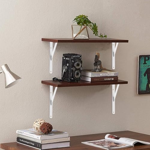 2 Pack L5 x H 3" White Heavy Duty Shelf Brackets with Screws Metal Shelf Brackets Shelf Support Angle Brackets for Shelves L Brackets Heavy Duty Floating Shelf - size: 5''x3'', style: 2 Pack-White