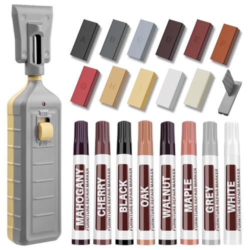 Vinyl Floor Repair Kit with Heat Pen - 11 Colors Laminate Wood Floor Repair Kit Touch Up Marker Hard Wax Linoleum Repair Kit Restore Any Scratches, Stains, Cracks, Hole for Floor, Door, Cabinet - color: 11 Colors