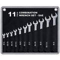 11-Piece SAE Combination Wrench Set in Roll-up Pouch, Non-Skip Inch Sizes 1/4 to 3/4” | Chrome Vanadium Steel with Mirror Finish | Ideal for General Household, Garage Workshop, Auto Repairs and More - size: 11-Piece SAE Set