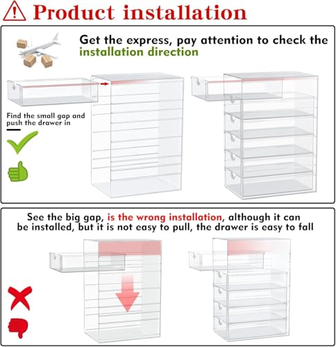 caktraie 4-Pack Acrylic 16-Drawer Storage & Makeup Organizer for Desk - size: 16 Drawers