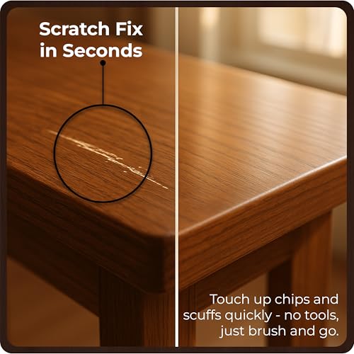 Dark Brown Wood Stain Repair Kit, Brush-On Touch-Up Stain Bottles, Provincial, Dark Walnut, Ebony, Red Mahogany, Interior and Exterior Wood, 4 fl oz Total by spot. - color: Dark Brown