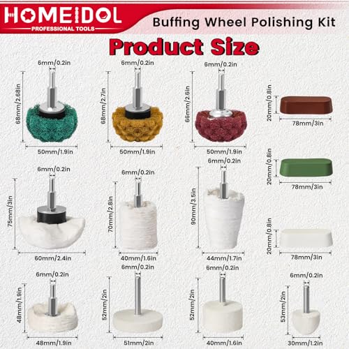 13Pcs Buffing Wheel for Drill, Polishing Wheel Kit with Polishing Compound - style: Style 1