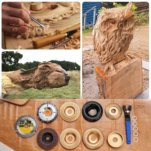 15 Pcs Wood Carving Disc Set, 4 1/2 Inch Grinding Wheels