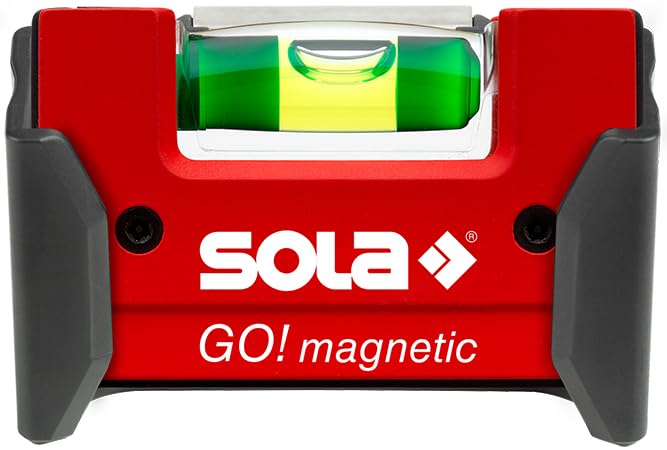 SOLA LSGOM GO! Magnetic Portable Level with Clip and 1 60% Magnified Vial, 3-Inch - size: 3-Inch, style: Magnetic, Pocket-Size