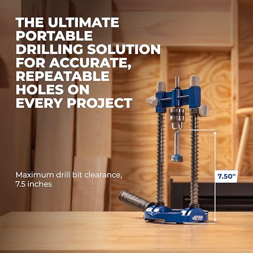 Kreg Drill Guide Pro - Portable Drilling Solution With Adjustable Angle - Built-In Dust Collection Adapter - Self-Centering Design for Consistent Holes - KDG6500 | Portable Drilling Solution with Adjustable Angle, Built-In Dust Collection Adapter