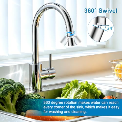 Hibbent NSF/ANSI/CAN 372 Certified 4 Modes Faucet Aerator, Chrome - color: Chrome, style: Upgraded Four Modes Faucet Aerator