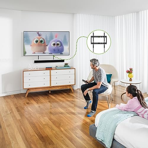 USX MOUNT Fixed TV Wall Mount with Low Profile for Most 26-55 Inch LED, LCD and Flat Screen TVs, TV Mount Bracket with VESA Up to 400x400mm and Weight Capacity 99lbs,and Space Saving TV Bracket - size: 26-60 inch