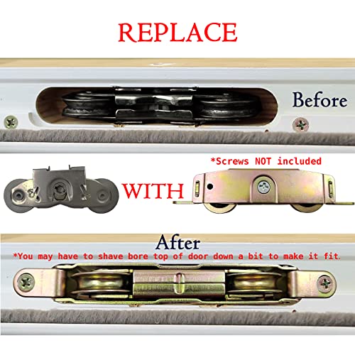 Sliding Patio Door Roller Assembly for Truth Part #31761A, Jeld Wen, Milgard, Marvin, Peachtree, Caradco, 1-1/4" Steel Ball Bearing, Side Adjustable, 2 Pack - style: Side Adjuster