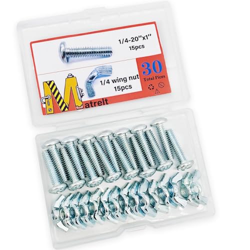 30Pack 1/4"-20 x1 Screw Bolts and Wing Nut Kit 15pcs Machine Screws with Round Head Phillips 15pcs Butterfly Hand Twist Tighten Nut Zinc Plated Hardware Fitting Fastenings Assortment Kit - size: Silver 30 Pack 1/4"-20 x1"