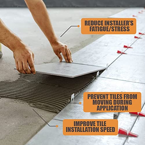Tile Leveling System 1/32" - Professional And DIY - Includes 500 - Pieces Tile Leveling Clips For Secure Floor And Wall Setting - Easy To Use Tiling Installation Tools - (1,0 mm) - Only Clips - size: 500 Pcs 1/32" (1,0 mm)