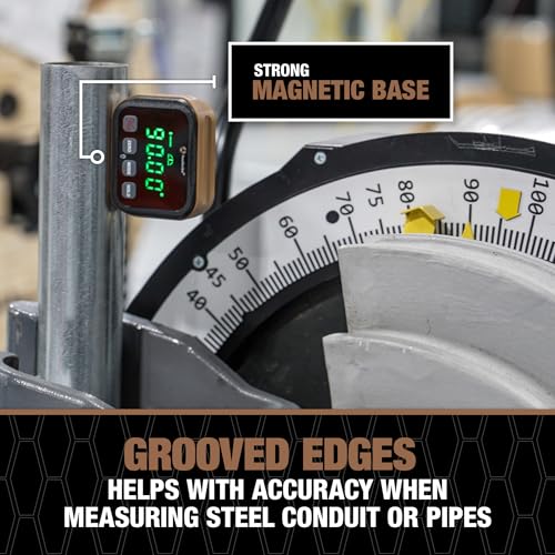 Southwire 66983640 Digital Angle Gauge, Measures 0-90 and 0-180 Degree Ranges, Angle Finder