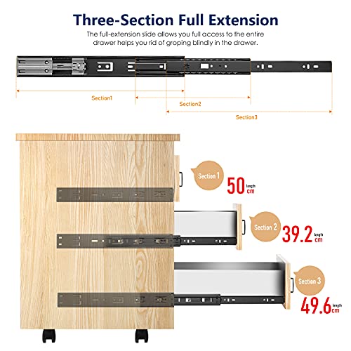 Ravinte Matte Black Soft Close Drawer Slides 20 Inch 1 Pairs 2 Pack - color: Black, size: 20 Inch