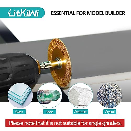 1mm Diamond Cutting Blade Wheel,Cutting Disc with 2 Sizes Round Mandrels - size: 3PCS Diamond Blades & 2PCS Round Shanks
