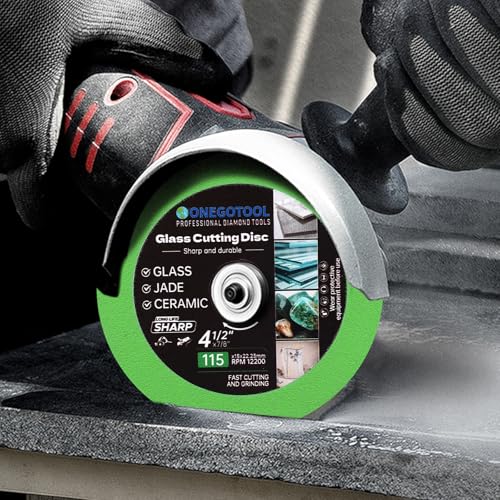 4-1/2x7/8 inch Tile Cutter Glass Cutting Disc for Angle Grinder Glass Ceramic Diamond Cutting Blade Disc for Grinding Jade, Crystal, Wine Bottles. (3PCS) - size: 4-1/2"