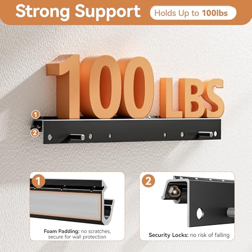 Studless TV Wall Mount for Drywall, No Stud Hanger for 12–55 Inch, No Drill Wall Mount TV Bracket, VESA Max 400x400, Up to 100lbs, Low Profile, Tilts 5°, No Damage, Easy Install for Rental Apartment - size: 12"-55"