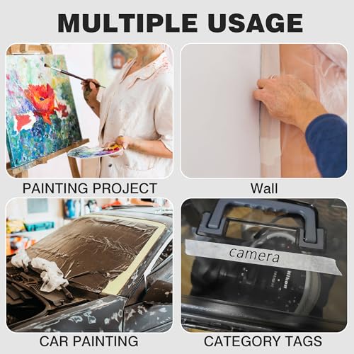 Masking Tape 3 inch Wide, General Purpose Beige White Painters Tape for Crafts Painting Labeling Edge Finishing, 3inch X 55 Yards - color: Beige White, size: 3 inch x 55 yards