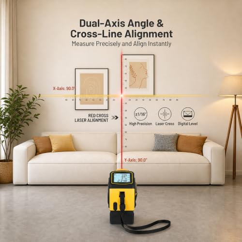 4-in-1 Laser Distance Meter, 328FT Laser Tape Measure & 16FT Auto-Lock Tape