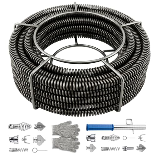 Drain Cleaning Cable, 65.6 Ft x 5/8" Auger Drain Snake