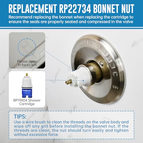 RP19804 Shower Cartridge Compatible with Delta Faucet 1300/1400 Series, Shower Faucet Parts Replacement Pressure Balance Cartridge for Delta Select Monitor Valves(1993-2007) - style: RP19804