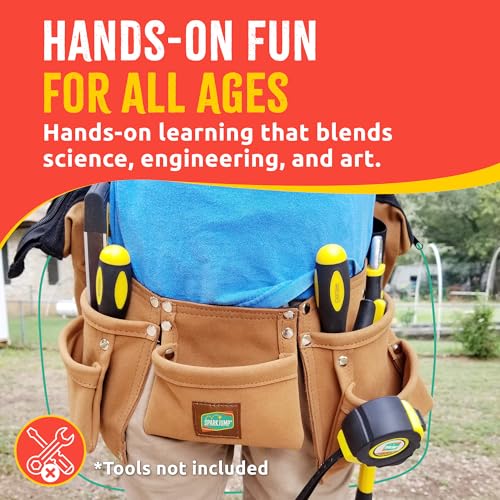 Sparkjump Kids Brown Tool Belt, Adjustable Tool Belt for Toddlers and Kids - color: Brown Tool Belt