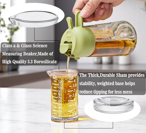 Ackers Shot Glass Etching Scale Measuring Cup 4 Ounce/120ML Liquid Heavy High Espresso Glass Cup,V-Shaped Spout - color: White (Etching Scale)