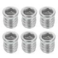 MECCANIXITY 6Pcs Threaded Inserts Nuts, M8x15mm Hex Socket Drive Nut Inserts for Wood - 304 Stainless Steel Screws Furniture Screw in Nuts Bolt Fastener Connector Wood - size: M8x15mm