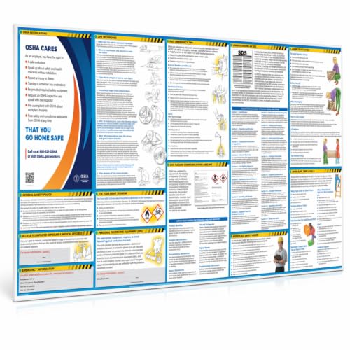 ComplyRight OSHA All-in-One-Safety Poster with GHS Updates, 24" x 44", Employee Information Poster, Safety Signs for Workplace - color: All-in-one-safety Poster