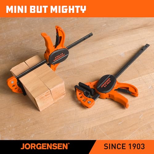 JORGENSEN E-Z Hold 2-Pack 8" One Hand Hobby Bar Clamps for Woodworking - size: 8"