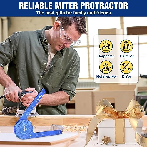 WORKPRO 7.3 Inch Aluminum Miter Saw Protractor, Precision Angle Finder